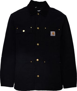 Carhartt Work in Progress Black OG Chore Velvet Collar Quilted Chore Coat