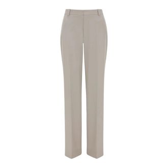 Victoria Beckham Klassieke Rechte Broek - Dames - Straight fit broeken - Beige - XS - Broeken