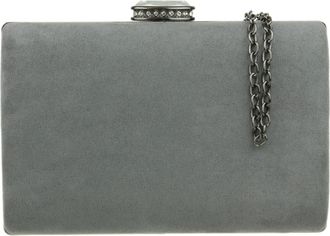 Girly HandBags Womens Elegant Suede Clutch Bag (Charcoal)