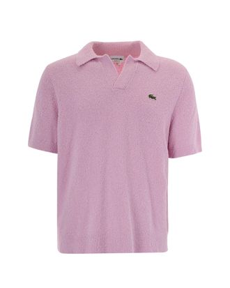 Lacoste Textured Boucl&eacute; Knit Polo Shirt with Open Collar