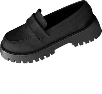 Generic Black Ladies Fashion Casual Round Toe Printed Loafers Comfortable Walking Shoes for Outdoor Activities and Daily Wear 2025 Trendy Footwear