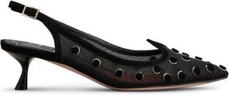 Roger Vivier I Love Polka Dot Slingback Pump in Nero at Nordstrom, Size 10Us
