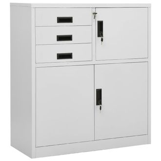 vidaXL Armario De Oficina De Acero Gris Claro 90x40x102 Cm Vidaxl