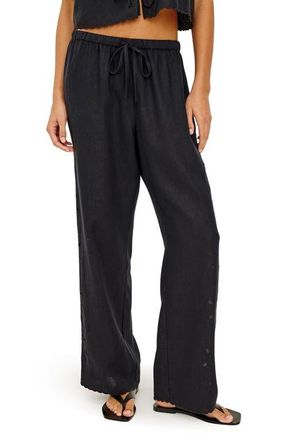 Rails Mirina Eyelet Linen Pants in Black at Nordstrom, Size X-Large