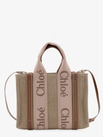 Chlo&eacute; Tote bag Woody in tela di lino e pelle - CHLOE - gender_Woman