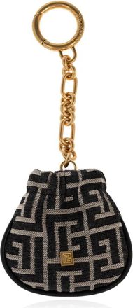 Balmain Pulse Monogram Jacquard Sleutelhanger - Dames - Sleutelhangers & Tashangers - Zwart - ONE Size - Katoen - Accessoires