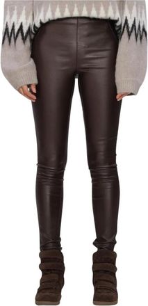Object Object - Objbelle MW Coated Leggings - Dames - Broeken - Bruin - Maat: S Zijde