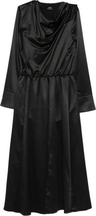 Pinko Maite jurk met col en split - Zwart