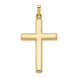 Diamond2Deal 14k Yellow Gold Hollow Cross Pendant