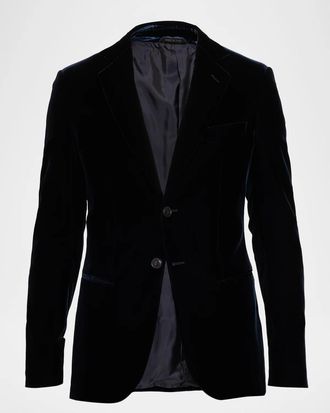Giorgio Armani Men & apos;s Velvet Single-Breasted Velvet Dinner Jacket