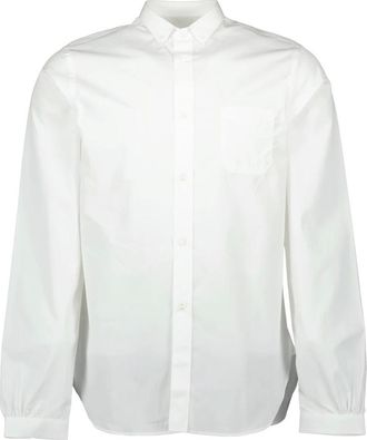 Prada Overhemden, Heren, Wit, S, Katoen, Witte Katoenen Overhemd, Klassieke Stijl