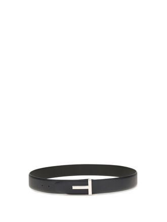Tom Ford Mens Belt Reversible Calf Leather Dark Navy-Black (bos Taurus) Navy/black