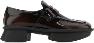 Prada Womens Brown Leather Equal Loafers - Dark Brown - Size EU 40