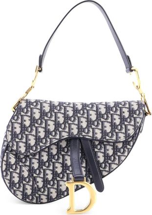 Dior Saddle Handbag Oblique Canvas Medium shoulder bag - Blauw