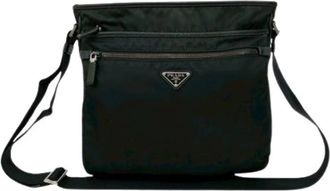Prada Pre-owned Nylon Messenger Bag - Dames - Vintage Schoudertas - Zwart - ONE Size - Nylon - Vintage