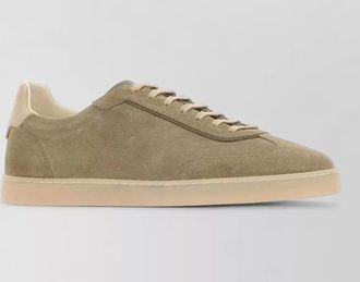 Brunello Cucinelli suede leather lace-up sneakers