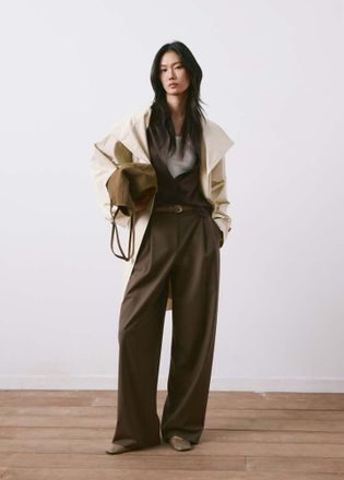 Mango Camicia dritta in lyocell marrone - Donna - XS - MANGO