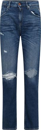 Replay Womens Marty Boy-Fit Jeans in Blue Cotton - Size 28W/30L