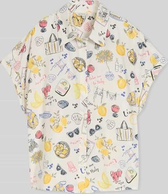 Tom Tailor Loose Fit Bluse aus Leinen-Viskose-Mix in Weiss, Gr&ouml;&szlig;e 34
