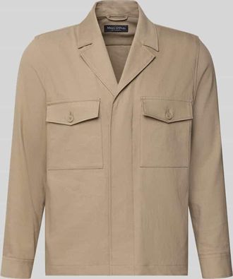 Marc O'Polo Regular Fit Hemdjacke aus Leinen-Viskose-Mix in Beige, Gr&ouml;&szlig;e XXL
