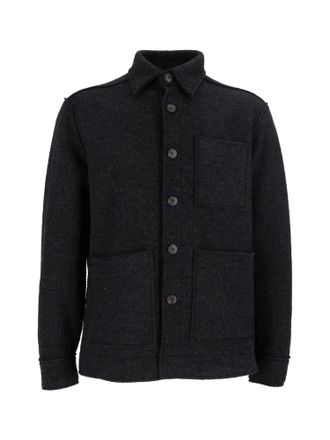 Xacus Dark Structured Wool Jacket