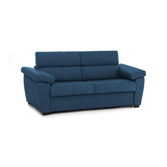 Dmora Sof&aacute; Cama 3 Plazas Quintina, Sof&aacute; Convertible Para Sal&oacute;n, Acolchado, Desenfundable, Calidad 100% Made In Italy, 225x95 H100 Cm, Azul - Dmora