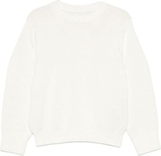 Toteme White Knitted Crew Neck Sweater