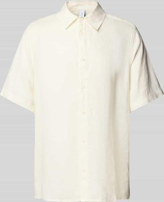Mazine Freizeithemd aus Leinen mit Knopfleiste in Weiss, Gr&ouml;&szlig;e L