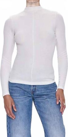 Pistola Denim Dara Long Sleeve Funnel Neck Top In Ecru