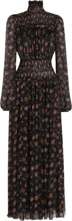 Dolce & Gabbana Maxi-jurk met bloemenprint - Zwart