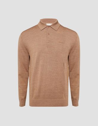 GANT Mens Extrafine Merino Wool Polo Shirt - Cream - Size: 36