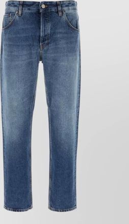 Pantaloni Torino denim jeans faded effect belt loops