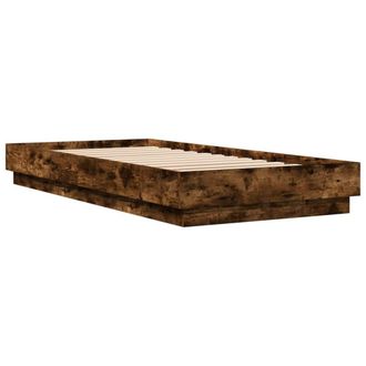Berkfield Home Durable Bed Frame without Mattress Smoked Oak 100x200 cm Engineer in Brown