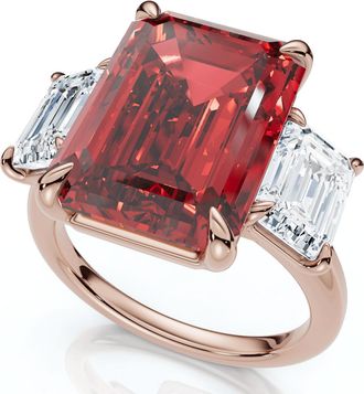 Pompeii3 13Ct Ruby & Diamond Ring 14k Gold or Platinum Lab Grown