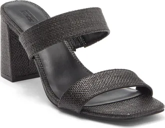 Nordstrom Rack Colette Block Heel Slide Sandal in Black Woven at Nordstrom Rack, Size 5.5