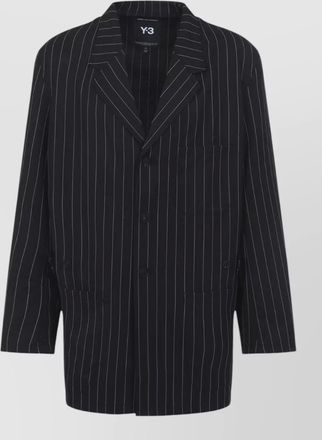 Yohji Yamamoto pinstriped oversized single breasted coat