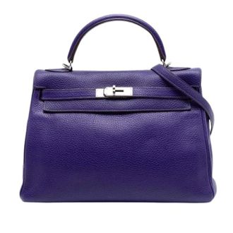 Herm&egrave;s Pre-owned Kelly 35 - Dames - Pre-owned - Paars - Maat: ONE Size Leer