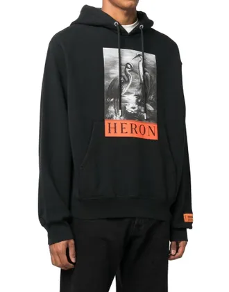 Heron Preston Logo-Print Hoodie - Black