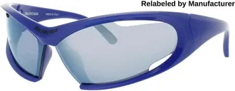 Balenciaga Ladies Blue Rectangular Sunglasses BB0318S002R