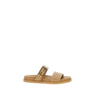 Fendi Sliders, female, Beige, Size: 8 1/2 US Feel Slide
