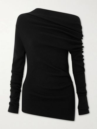 Lisa Yang Pullover In Misto Cotone E Cashmere A Coste Agie - Nero