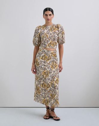 Scalpers Gonna con stampa animalier-Multicolore