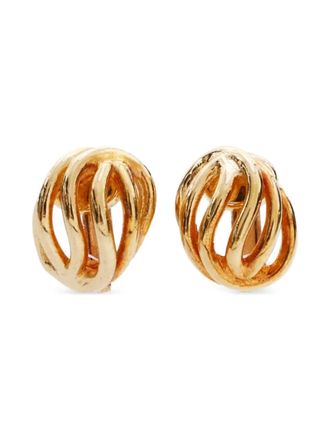Dior 1980s gouden oorbellen met gedraaid detail