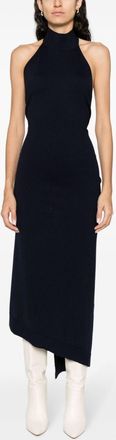 Fendi Womens Wool Midi Dress - Dark Blue - Size EU 38 (Womens)