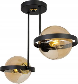 OEM L&aacute;mpara Colgante Moderna De Anillo De Vidrio Color Miel