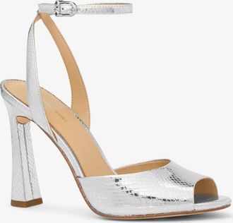 Michael Kors Rosie Metallic Snake Embossed Leather Sandal