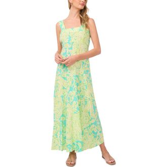 Vince Camuto Paisley Maxi Sundress in Lime Press at Nordstrom, Size Xx-Large