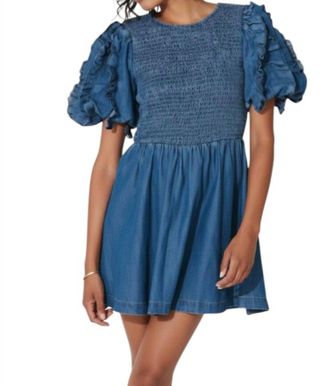 Cleobella Mya Mini Dress In Classic Blue