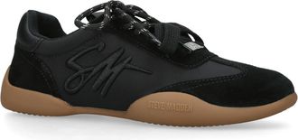 Steve Madden Womens Suede Bevhills Black Sneakers - Size UK 7