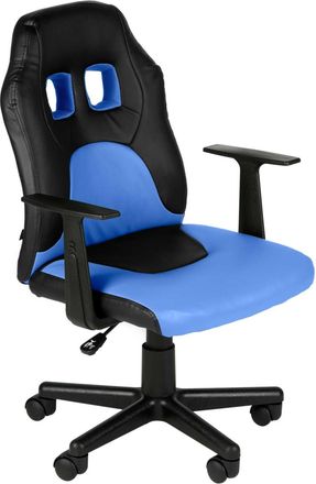 Clp Silla de oficina giratoria regulable en Simil cuero Negro/azul